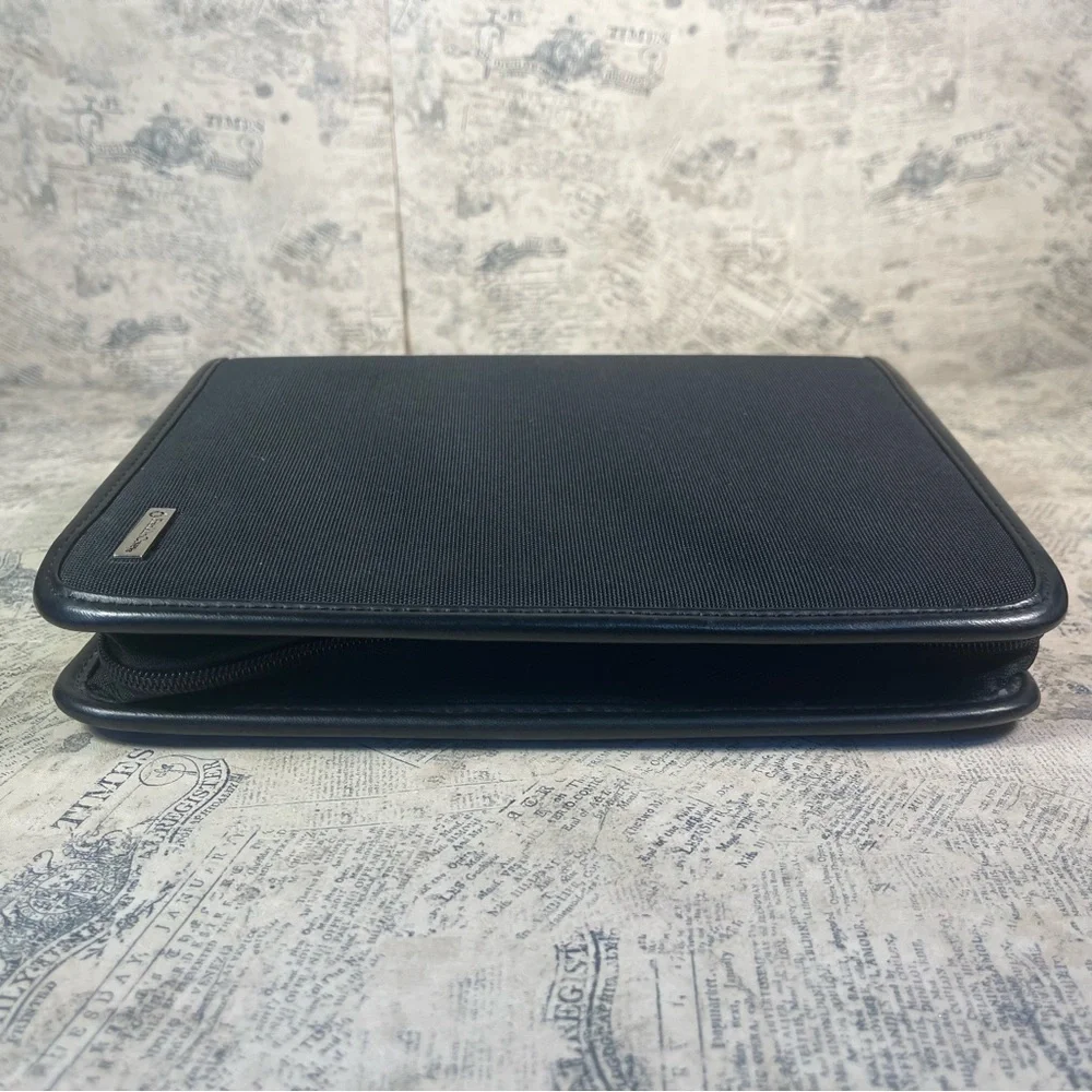 Vintage Franklin Covey Leather Trim Canvas 7 Ring Planner Organizer Binder